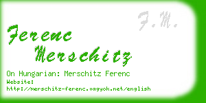 ferenc merschitz business card